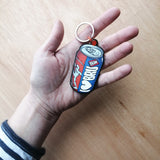 I Love Bru (black, single sided) Keyring with circular shaped metal ring