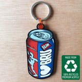 I Love Bru (black, single sided) Keyring with circular shaped metal ring