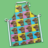 Pop Art Highland Coo Adult Apron