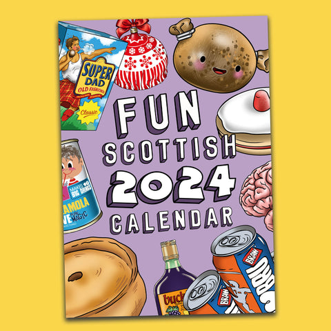 Fun Scottish Calendar 2024 (Purple)