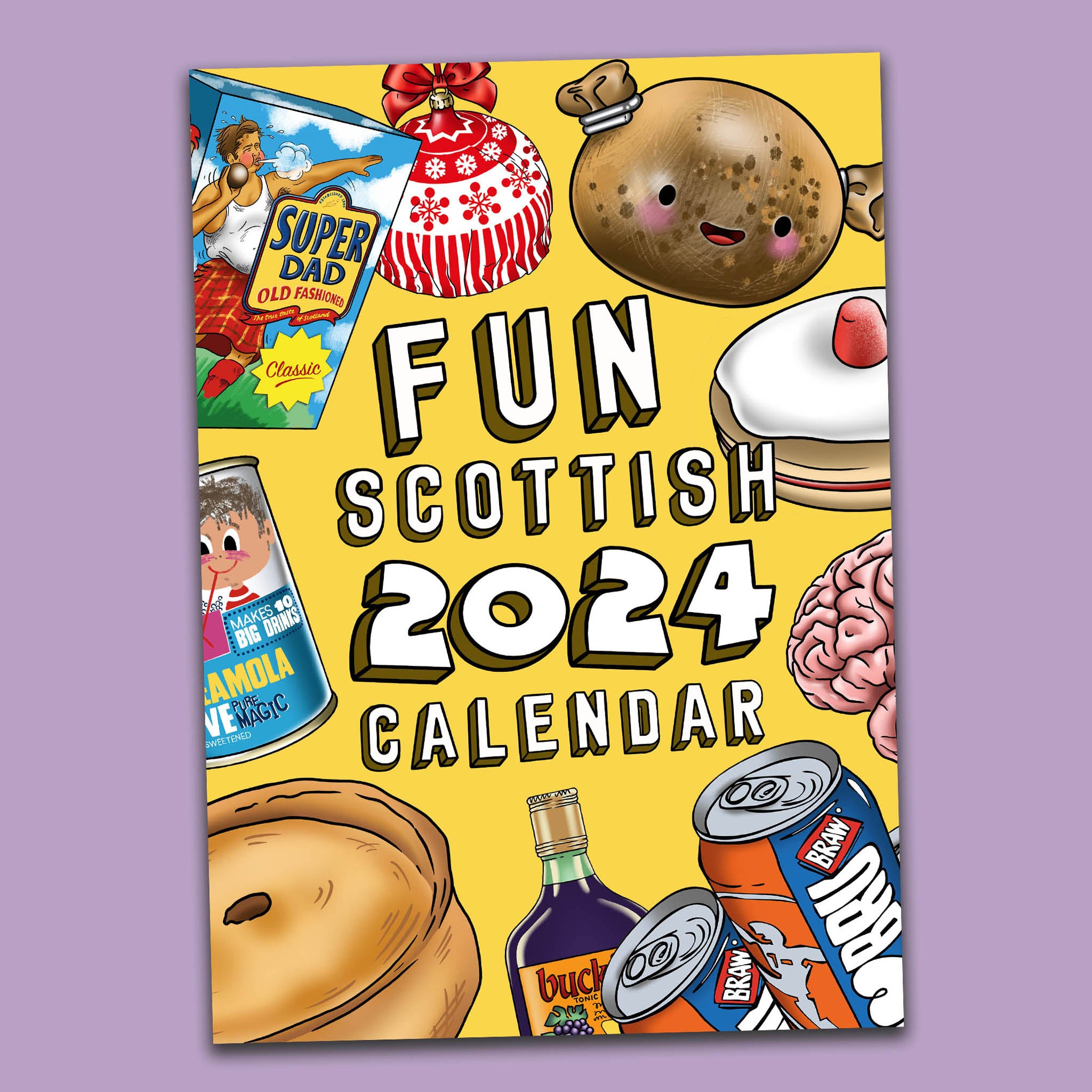 Fun Scottish Calendar 2024 (Yellow) Cheryl Jones Designs