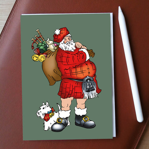 Scottish Santa Greeting Card