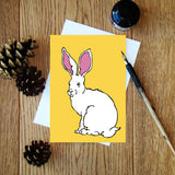 White Hare greeting card