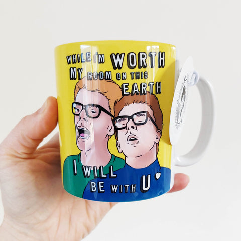 While I'm Worth illustrated mug